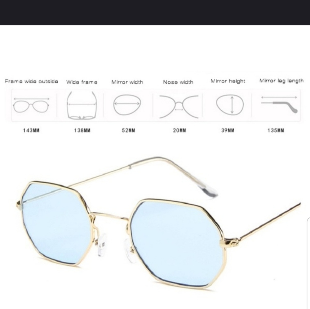 Hipster Hexagon Square Transparent Sunglasses - Picture 5 of 5